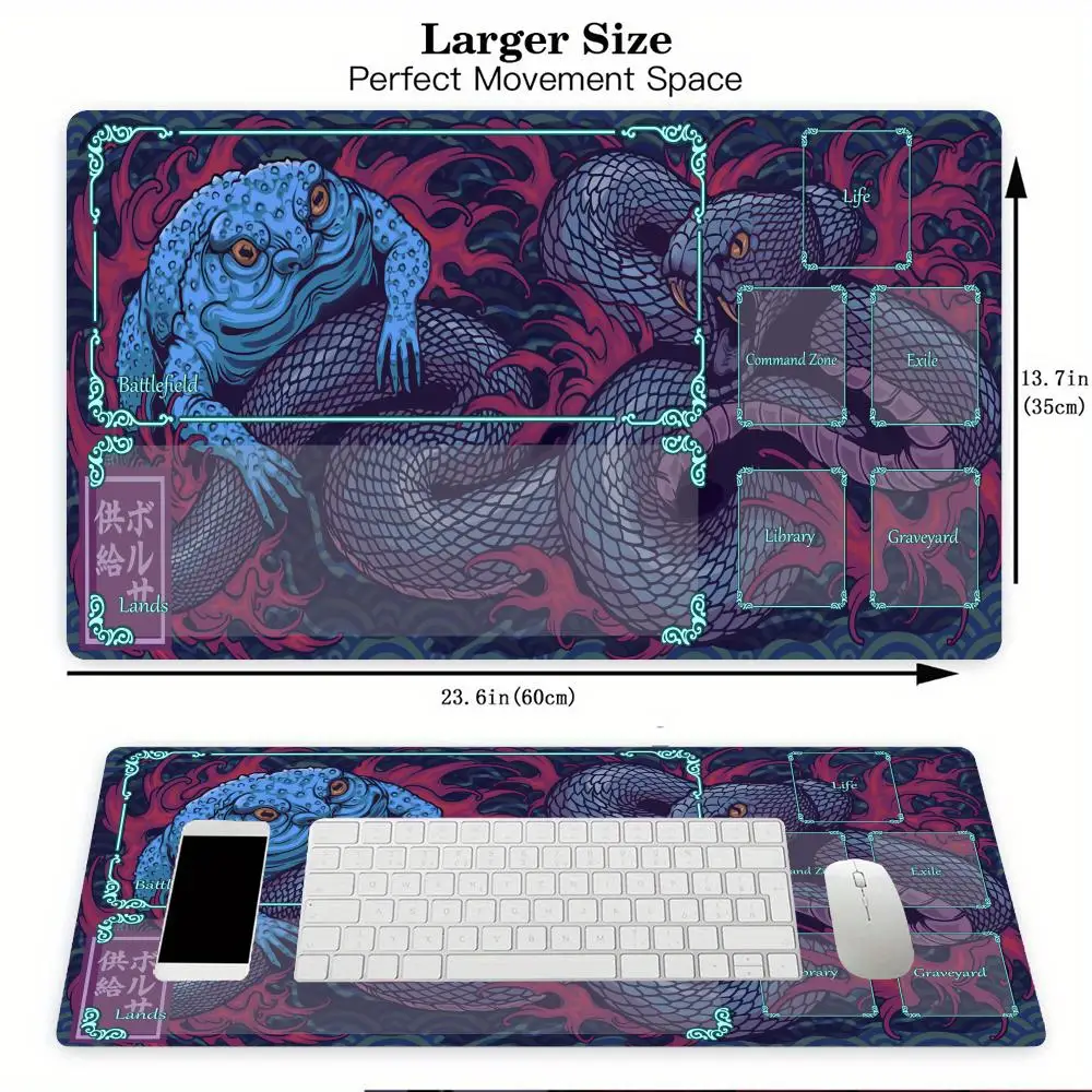 Pad en slang anime Magic Card Battle Game Mat met zone mtg speelmat bureaumat Commander Speelmat geschikt voor familiebijeenkomsten