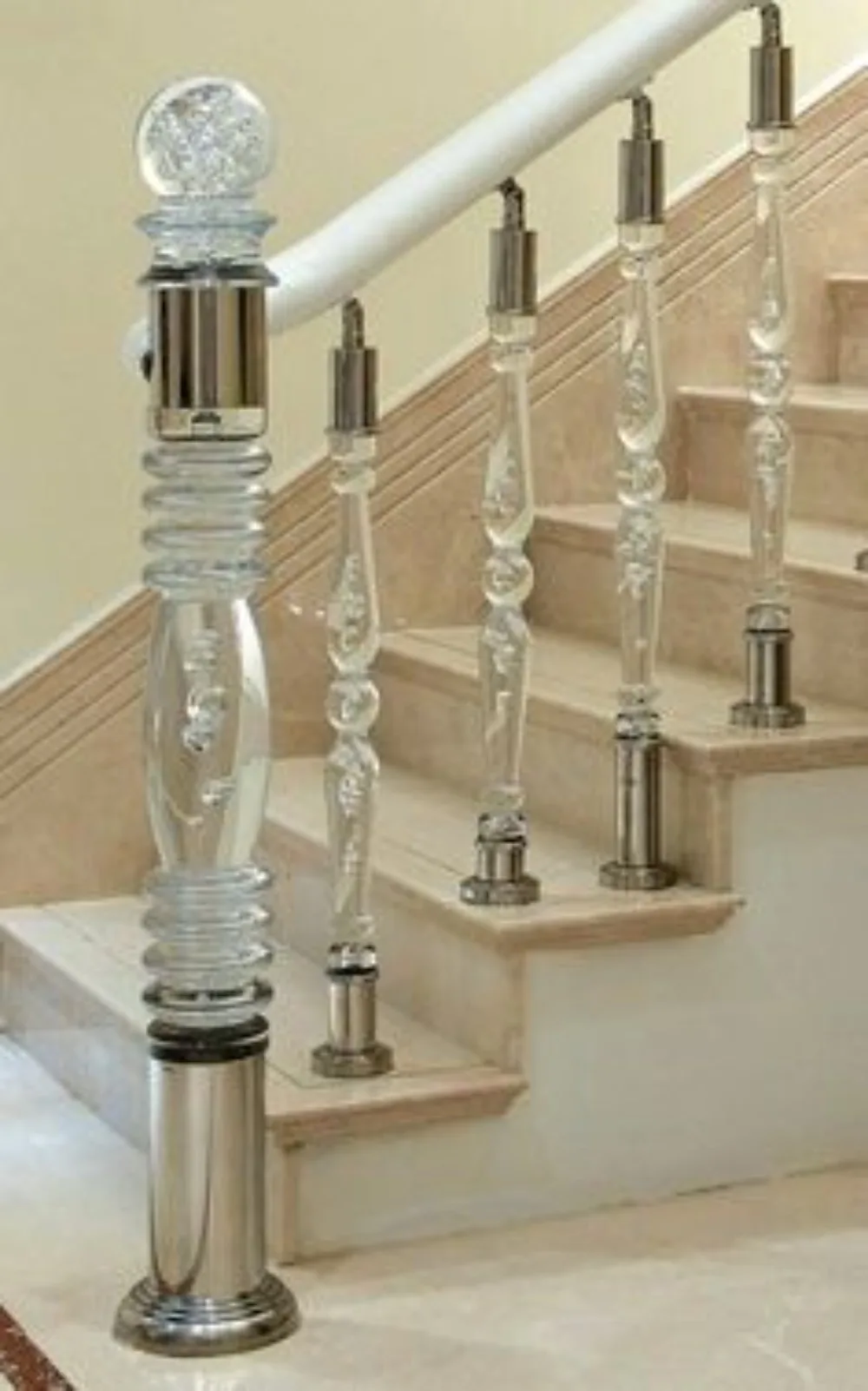 Indoor Crystal Post Clear Acrylic Pillars Stairs Handrail Porch Railings Design