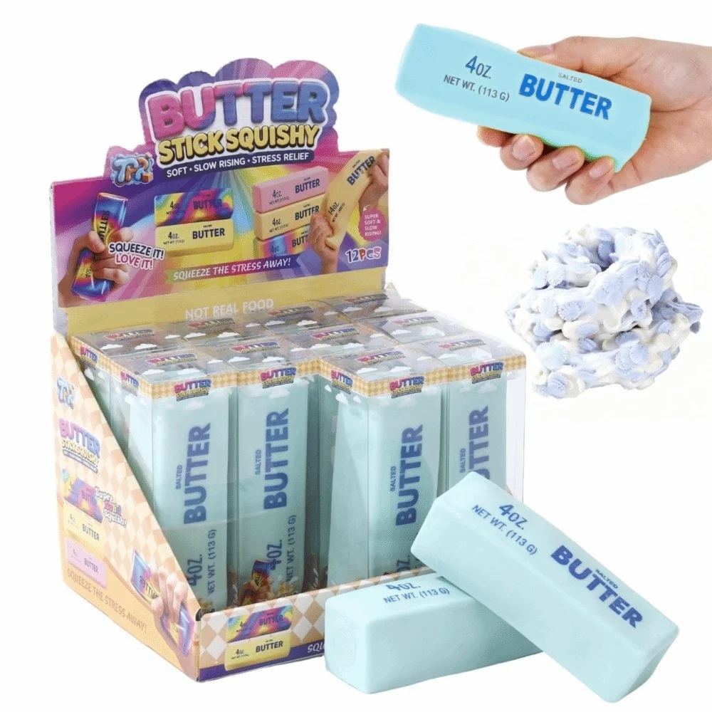 Round Blocks Filled Butter Stick Fidget Toy Buliding Block Elastic Butter Stick Squishy Toy Shapeable Non Rebound