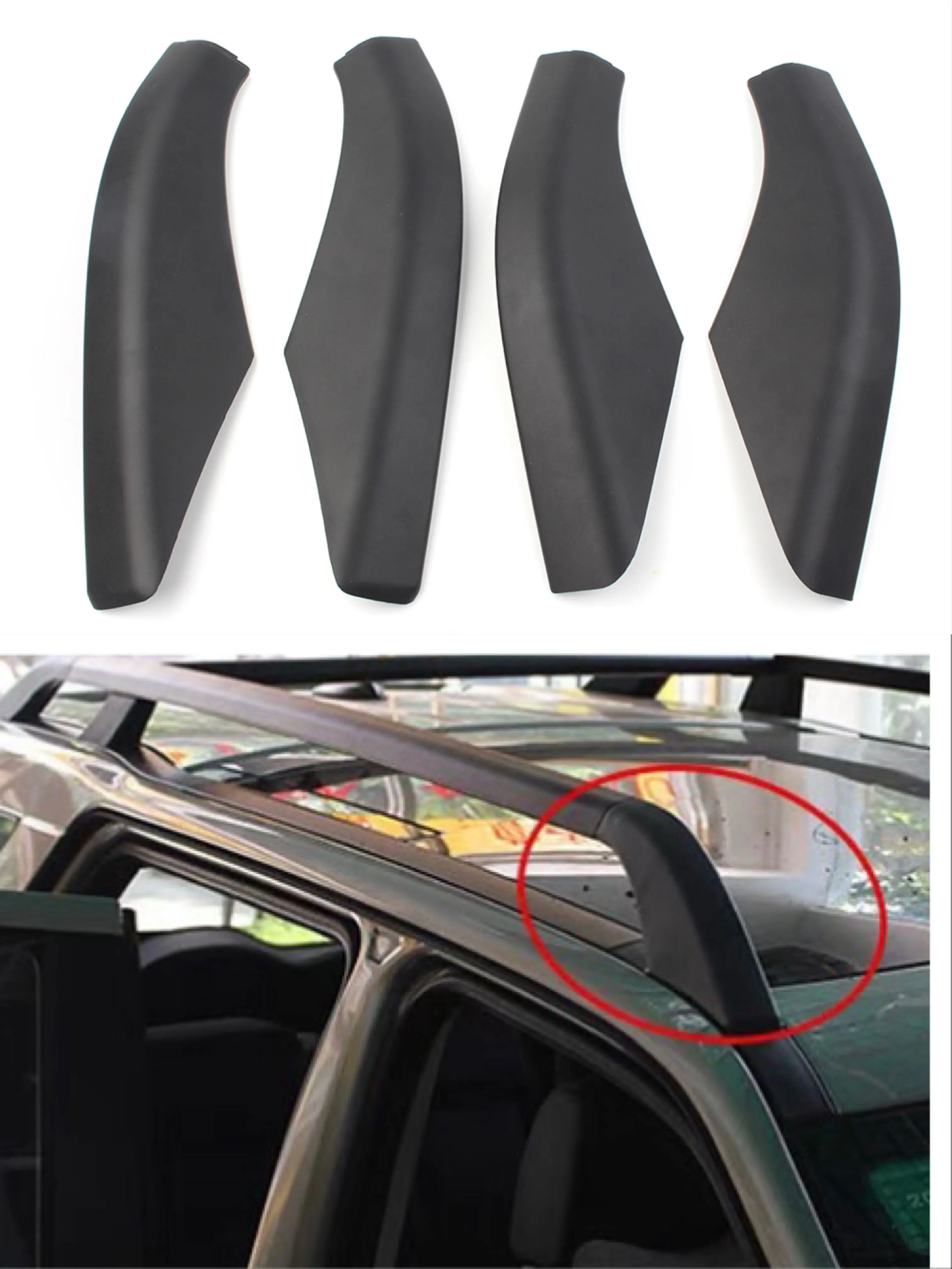 

4pcs For Land Rover Freelander 2 Car Roof Rack Cover Rail End Shell Cap 2006 2007 2008 2009 2010 2011 2012 2013 2014