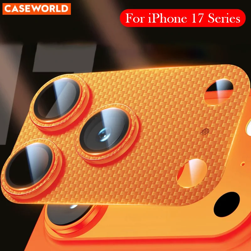 Casewold Carbon Fiber Camera Protection For iPhone 17 Pro Max Lens Protective Glass for iPhone 17 Pro Full Cover Glass