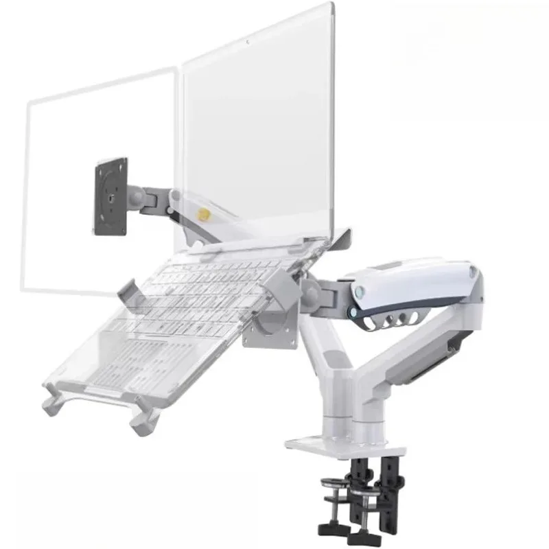 

Desktop NB F160 + FP-2 Gas Spring Dual Arm for 17"-27" Monitor Holder + 10"-17" Laptop Support Air Press Mount Stand Load 2-9kg