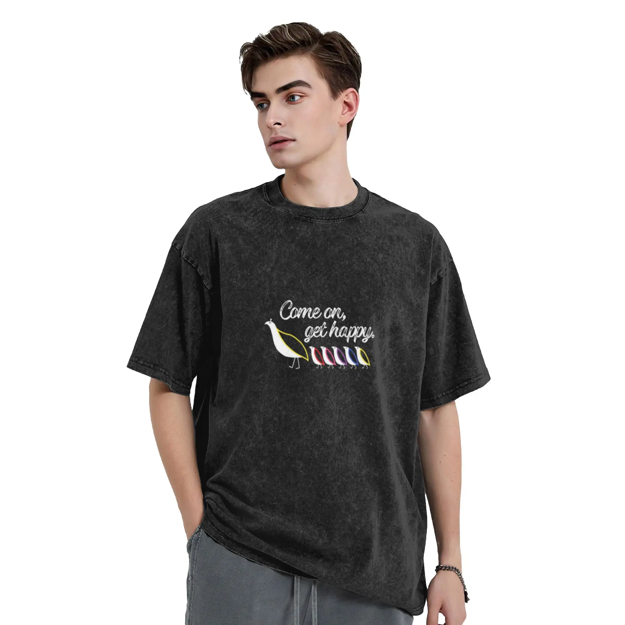 Partridge Family - Come on  get happy  Distressed Unique Cool A Washed T Shirt Men's Women's Oversized Cotton Tees Tops