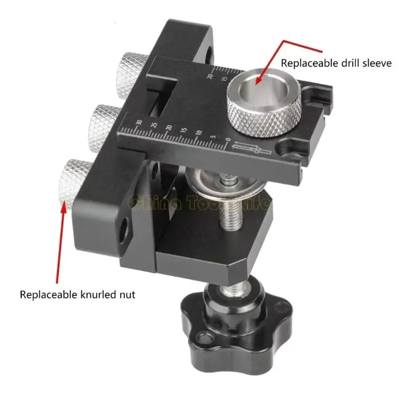 57QF Doweling Jig, 3 trong 1 Hướng dẫn khoan cho bộ dụng cụ jig lỗ chế biến gỗ cho đai ốc cho đai ốc