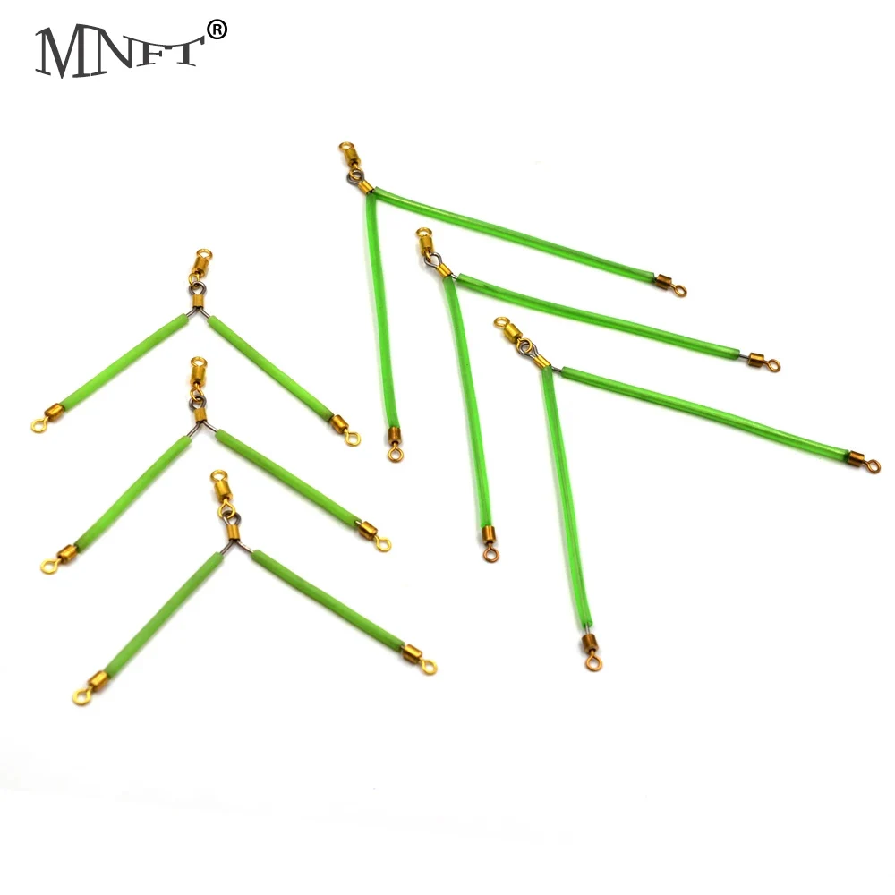 MNFT 6Pcs Fishing Balance Bracket Luminous Tube 7cm/11cm Anti Tangle Booms With Swivel Hook Lure Connector Swivel