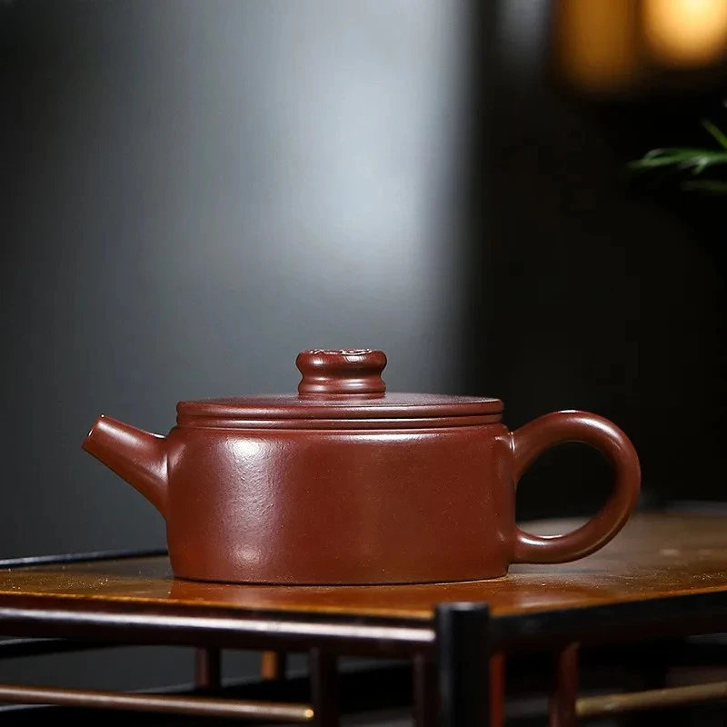 

100ml Creative Yixing Purple Clay Teapots Handmade Lucky Coin Large Caliber Pot Raw Ore Zhu Mud Kettle With Infuser Zisha Teaset