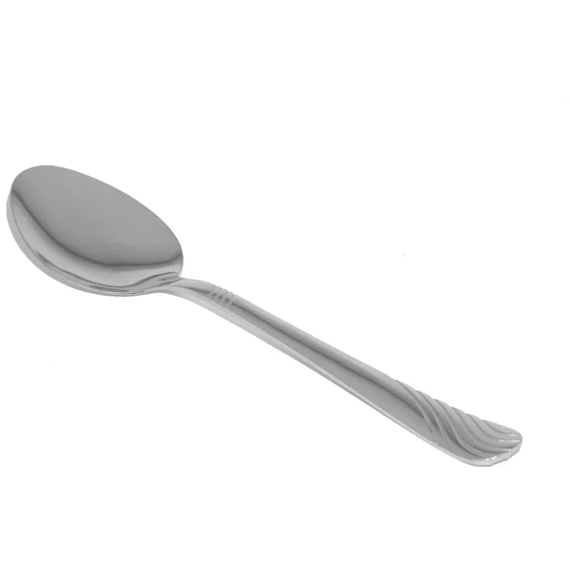 Swirl Stainless Steel Adult Dinner Spoon, 4-Piece Set, Silver