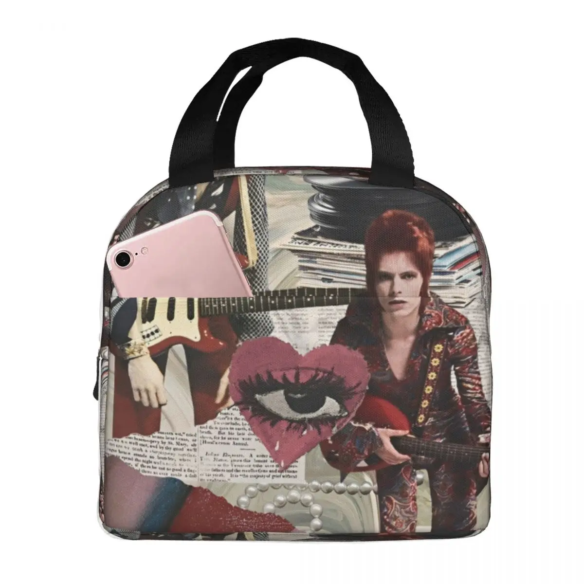 English Singer Actor Insulated Lunch Bag Large Davids Bowies Meal Container Thermal Bag Tote Lunch Box College Outdoor Men Women