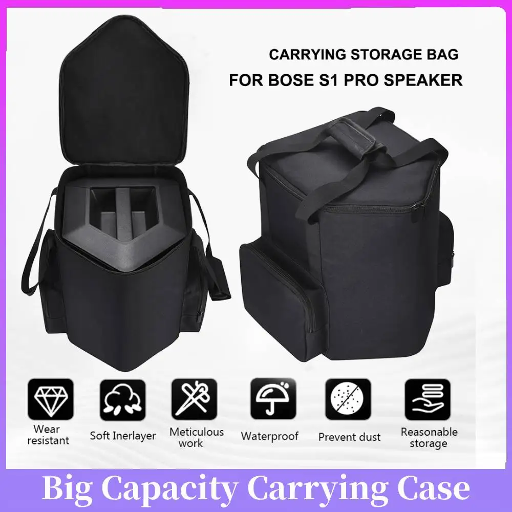 

Carrying Storage Bag Dual Zipper Travel Case with Pockets Fall Preventive Big Capacity Carrying Case Suitable for Bose S1 Pro