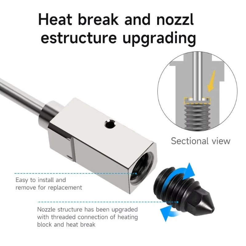 3D Printer Hotend Kit Heater For Bamboo Lab P1P P1S X1 X1C 3D Printer Hotend Kit Extruder Assembly Spare Parts view 6