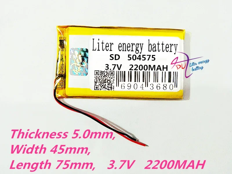 

Liter energy battery 504575 3.7V tablet battery 504474 2200MAH interphone GPS navigation recorder tablet battery