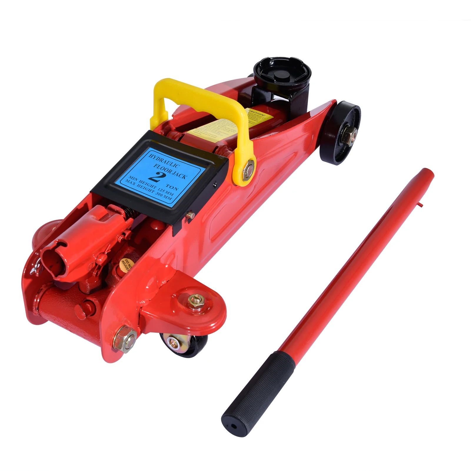 2 Ton hydraulic horizontal jack made of red heavy-duty synthetic steel durable jack