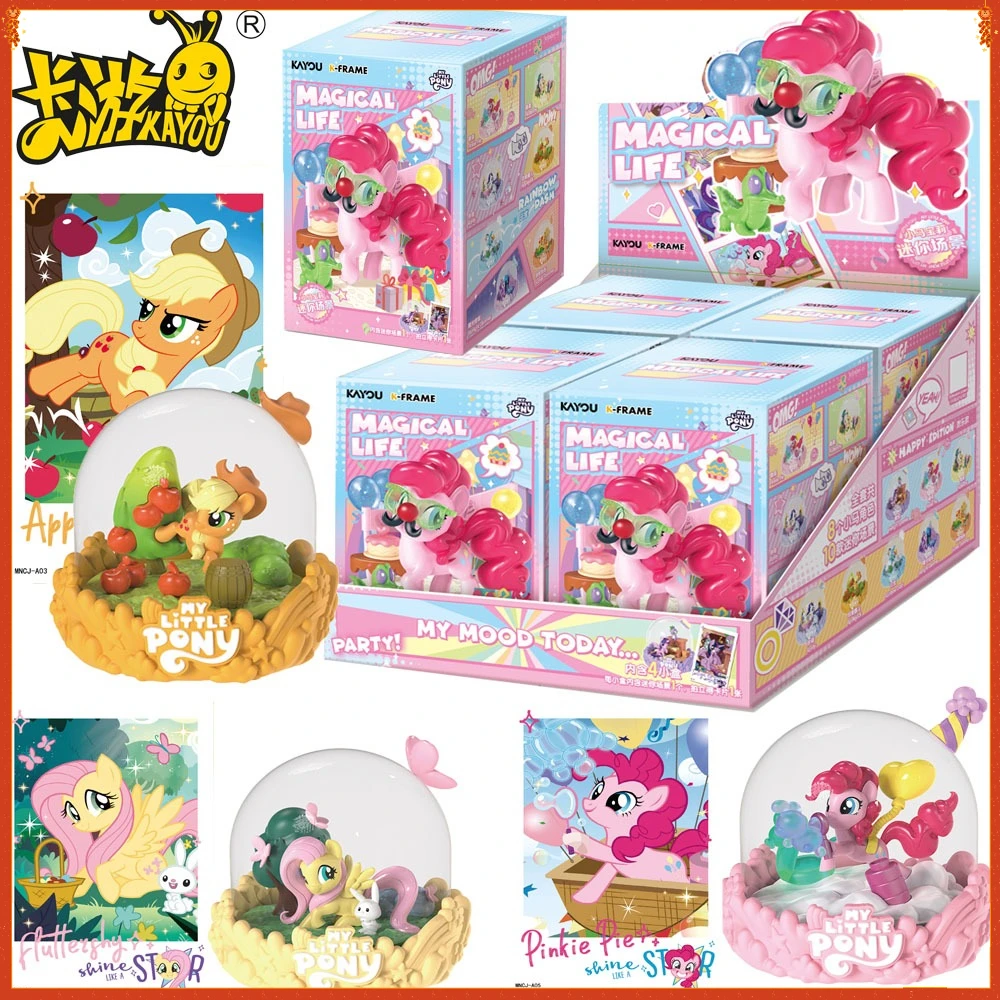 

KAYOU Genuine My Little Pony Mini Scene Blind Box Cartoon Practical Ornaments Model Decorations Birthday Gifts for Kids in Stock
