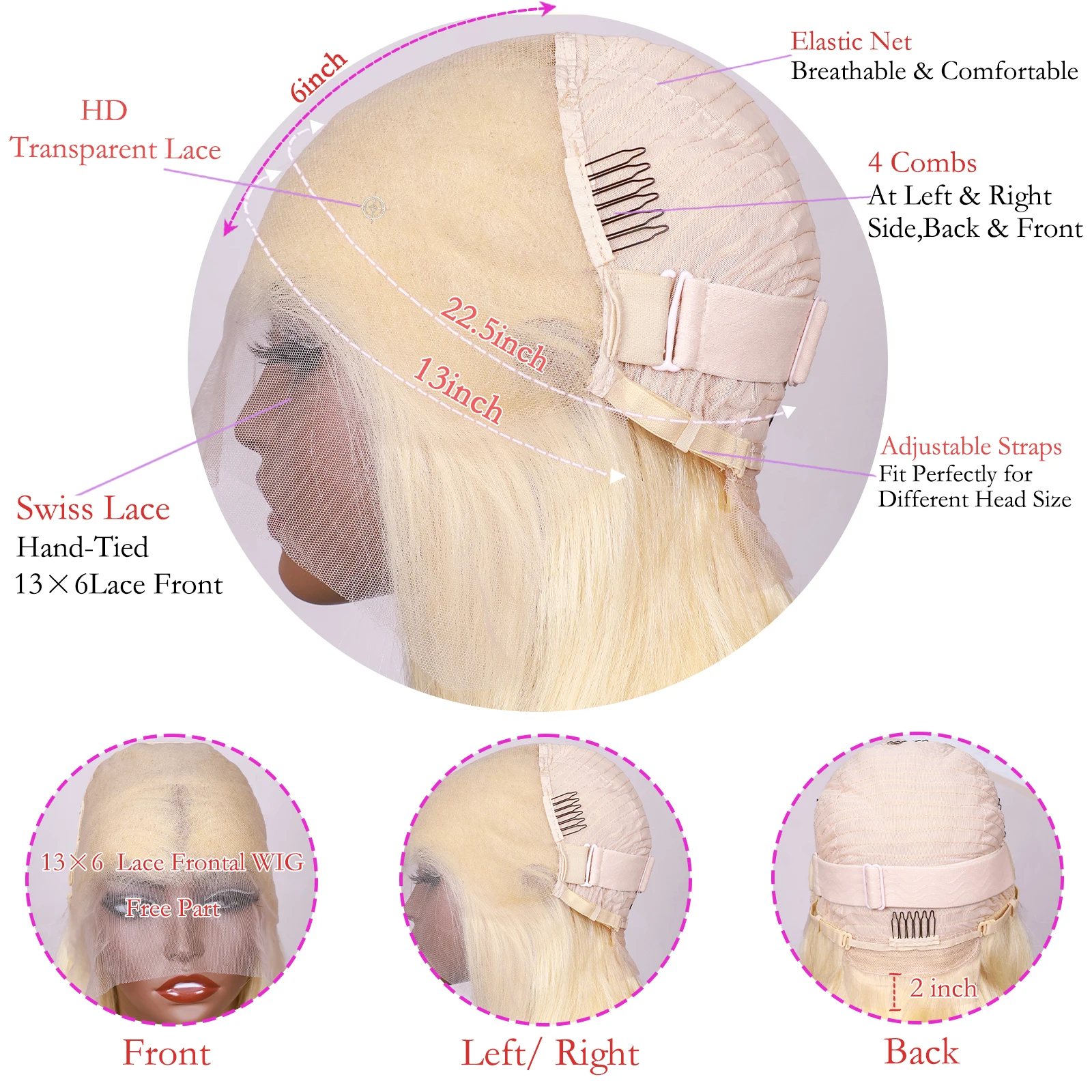 613 بوب شعر مستعار شعر الإنسان مستقيم 13x6 13x4 Hd الدانتيل الباروكة الأمامية قبل قطعها 200% الكثافة قصيرة شقراء 613 شعر الإنسان بوب الباروكات