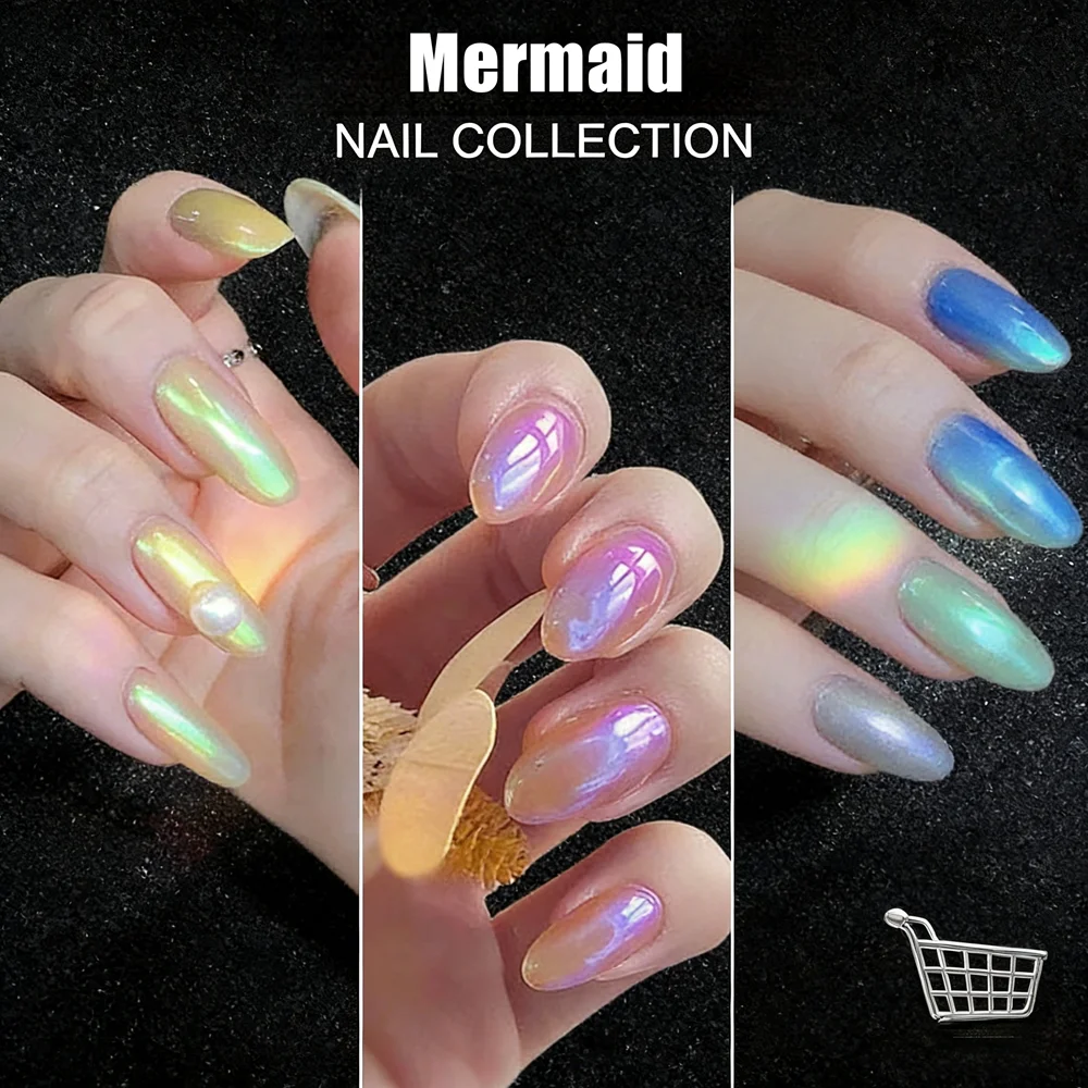 6색/세트 진주광 크롬 안료 파우더 형광 네일 글리터 마이카 파우더 에폭시 레진 아이섀도우 화장품 안료