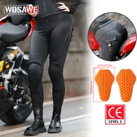 WOSAWE, pantalones de motocicleta para mujer, pantalones reflectantes de cintura alta anticaída para motociclista, pantalones de carreras para Fitness, pantalones de gimnasio, cadera melocotón miel