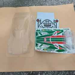 TEAMC TM118 1/10 Mini Lancia Stratos bezbarwne Lexan W tylny Spoiler 3D przednie światła i Alitalia