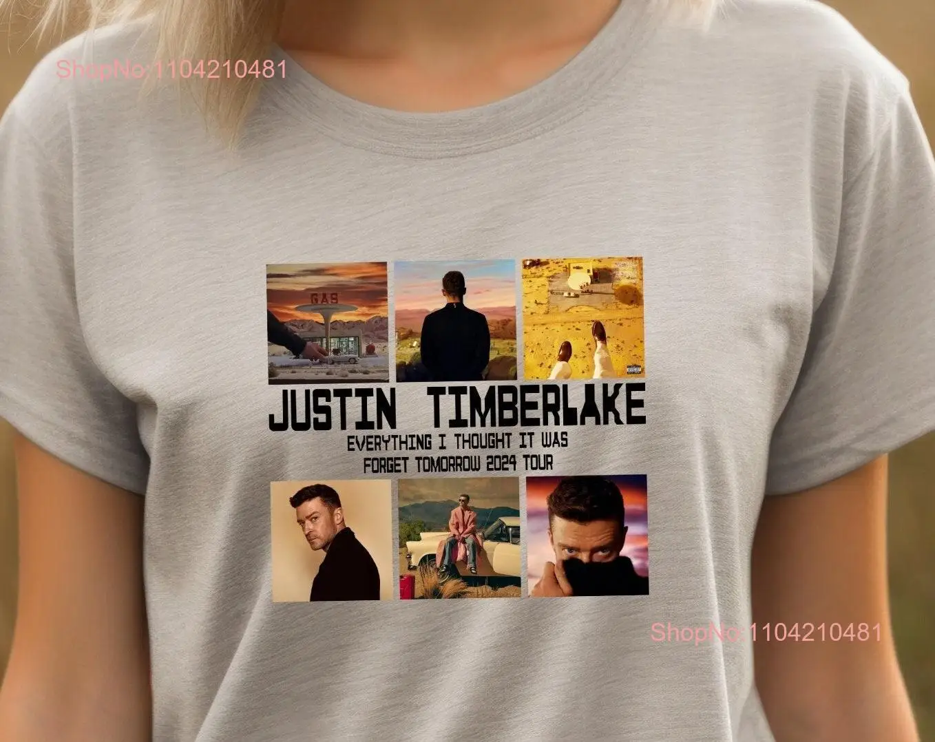 2024 Justin Timberlake Tour T Shirt Forget Tomorrow World Concert Group Retro long or short sleeves