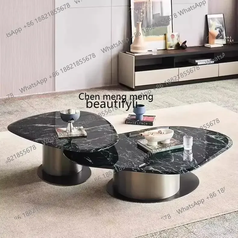 

M178 QMarble living room coffee table new minimalist light luxury designer special-shaped luxury stone tea table