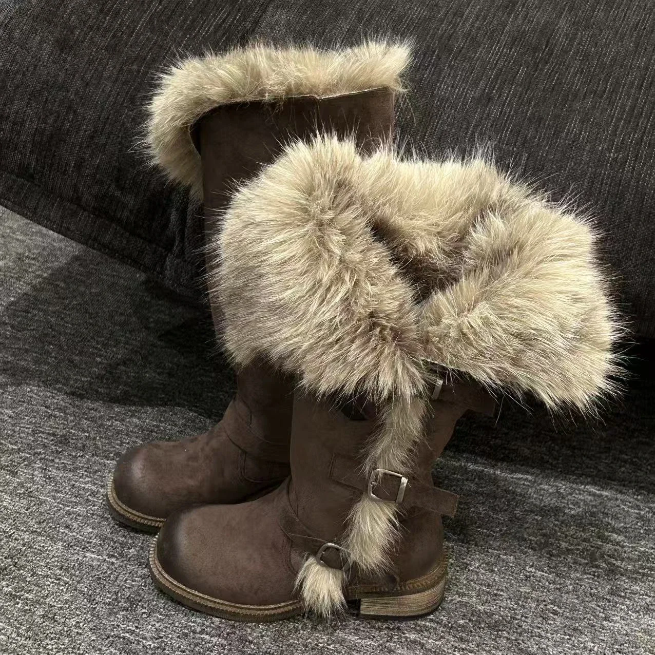 Women Women Plus Velvet Warm Snow Boots New High Boots Over Knee Snow Boots Fox Fur Boots Imitation Raccoon Fur Winter Boots Winter - Aliexpress Deal