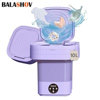 10L Portable Small Foldable Washing Machine with Soft Spin Dry for Underwear,  Suitable For Baby Clothes, Underwear, Socks