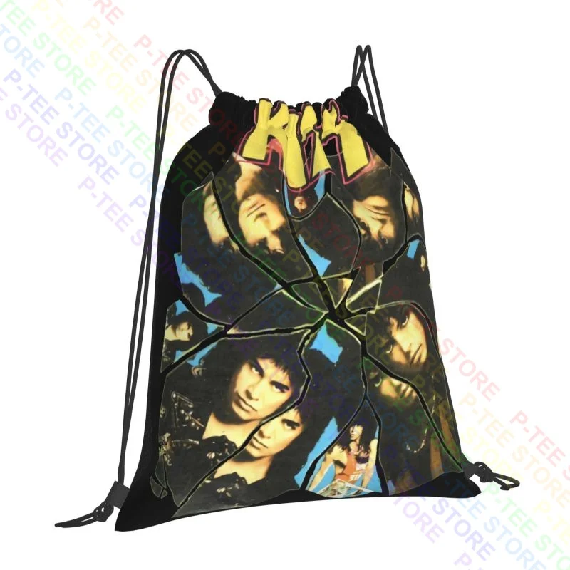 80S Kiss Tour Concertsoft Thin 1987 Crazy With Kiss Drawstring Bags Gym Bag Hot Beach Bag