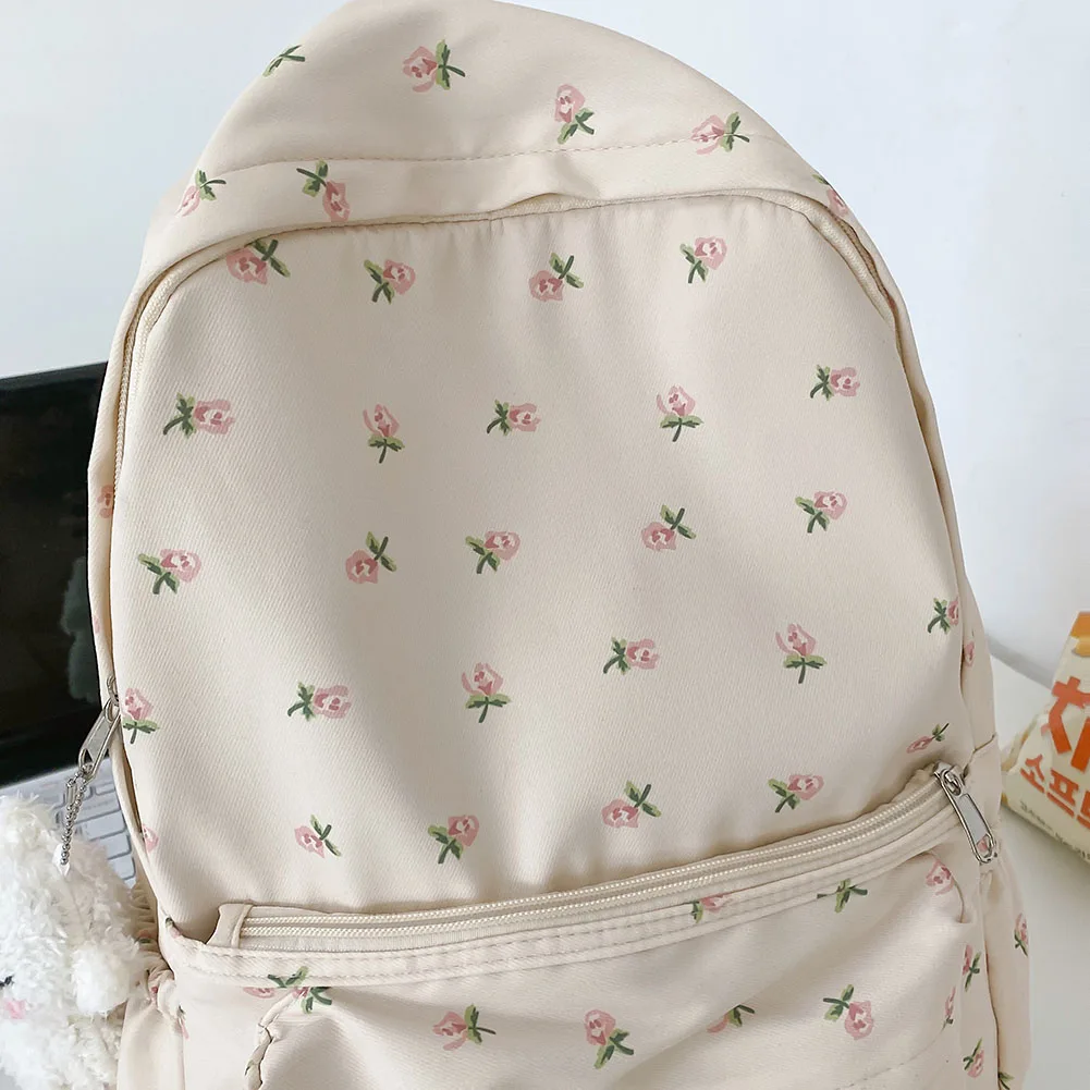Mädchen-College-Rucksack mit Anhänger, Studenten-Büchertasche, große Kapazität, Schulrucksack, Computer-Rucksack, ästhetischer Rucksack