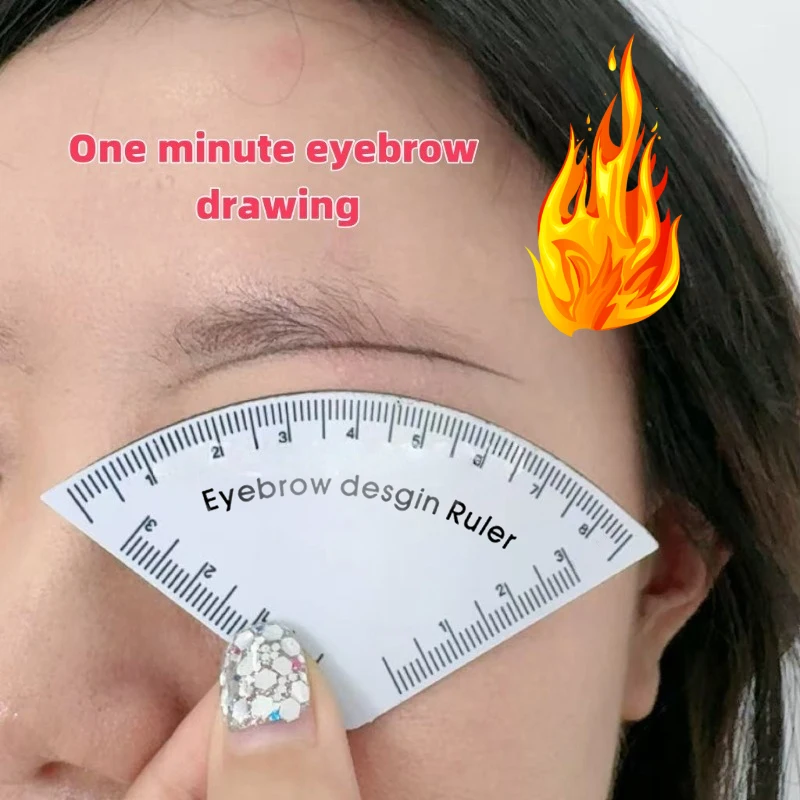 1個入り プラスチック製 眉毛シェイパー テンプレート - 女性用 瞬時に完璧な眉毛を作るステンシルキット、紐ガイド付きの楽々美容ツール