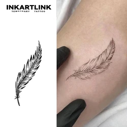 3 pcs Feather Temporary Tattoo,Lasts To 15 Days New Technology Magic Waterproof Semi Permanent Sticker.