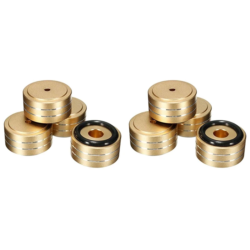 8Pcs 40X20mm Aluminum HIFI AMP Speaker Isolation Stand Turntable DAC Feet Pad (Gold)