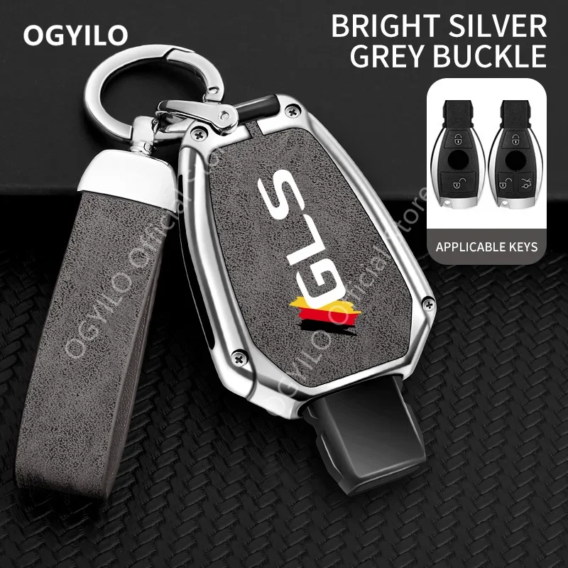 Car Key Cover For Mercedes Benz GLS B 2/3 buttons Zinc Alloy Leather Car Key Case G500 GLB GLC W176 CLA AMG GLK