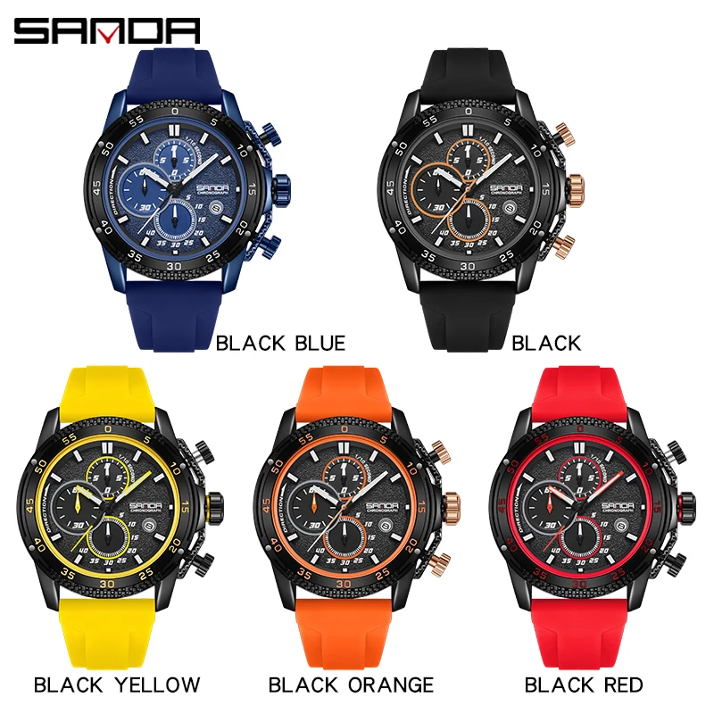 SANDA Casual Fashion Men Watch Luxury Waterproof Luminous Chronograph Date Man Wristwatch Military Quartz Men\'s Watches 5314