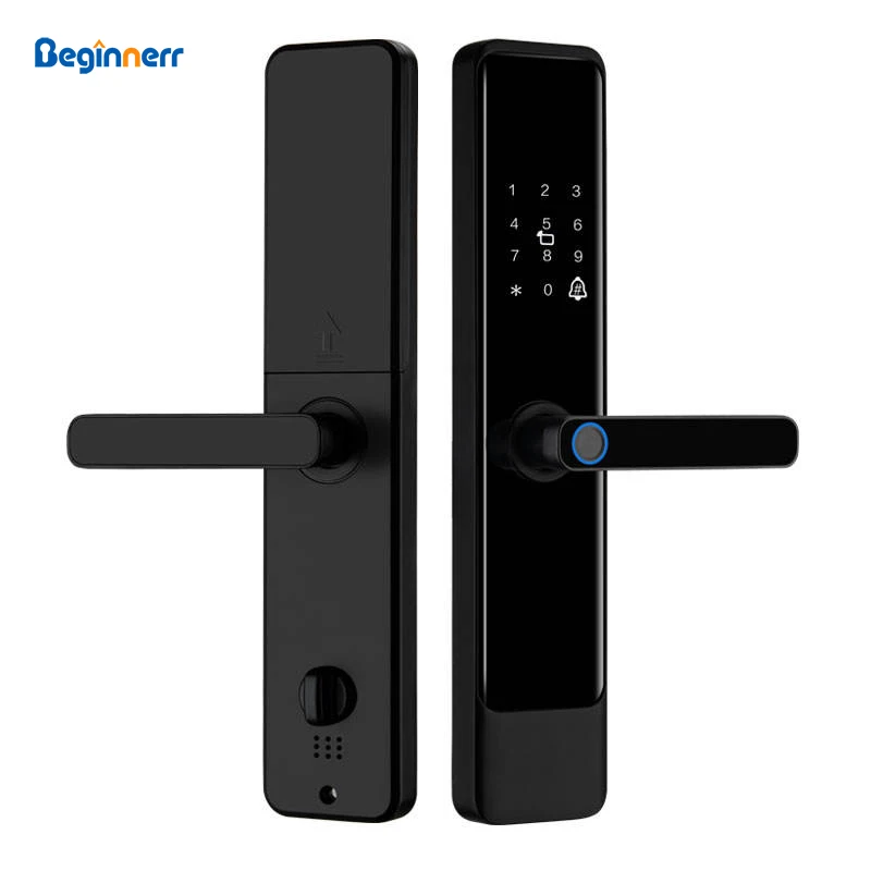 TTlock front entrance door 6068 mortise Tuya wifi Fingerprint Pin code Mobile unlock Card access wooden metal Digital Door Lock