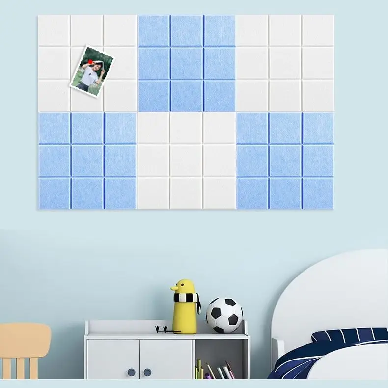 Nordic Felt Message Board Photo Board Small Checkered Living Room Wall Decoration Bulletin Board Kindergarten Work Display Wall