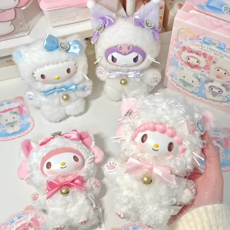 

Sanrio Glitter Cat Vinyl Pendant Blind Box My Melody Hello Kitty Kuromi Cinnamoroll Bag Car Decorative Ornament bag charm
