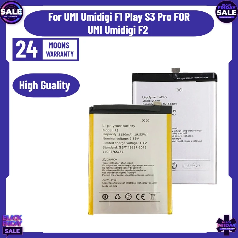 

New Replacement Battery for UMI Umidigi F1 Play S3 Pro FOR UMI Umidigi F2 Hight Capacity Bateria