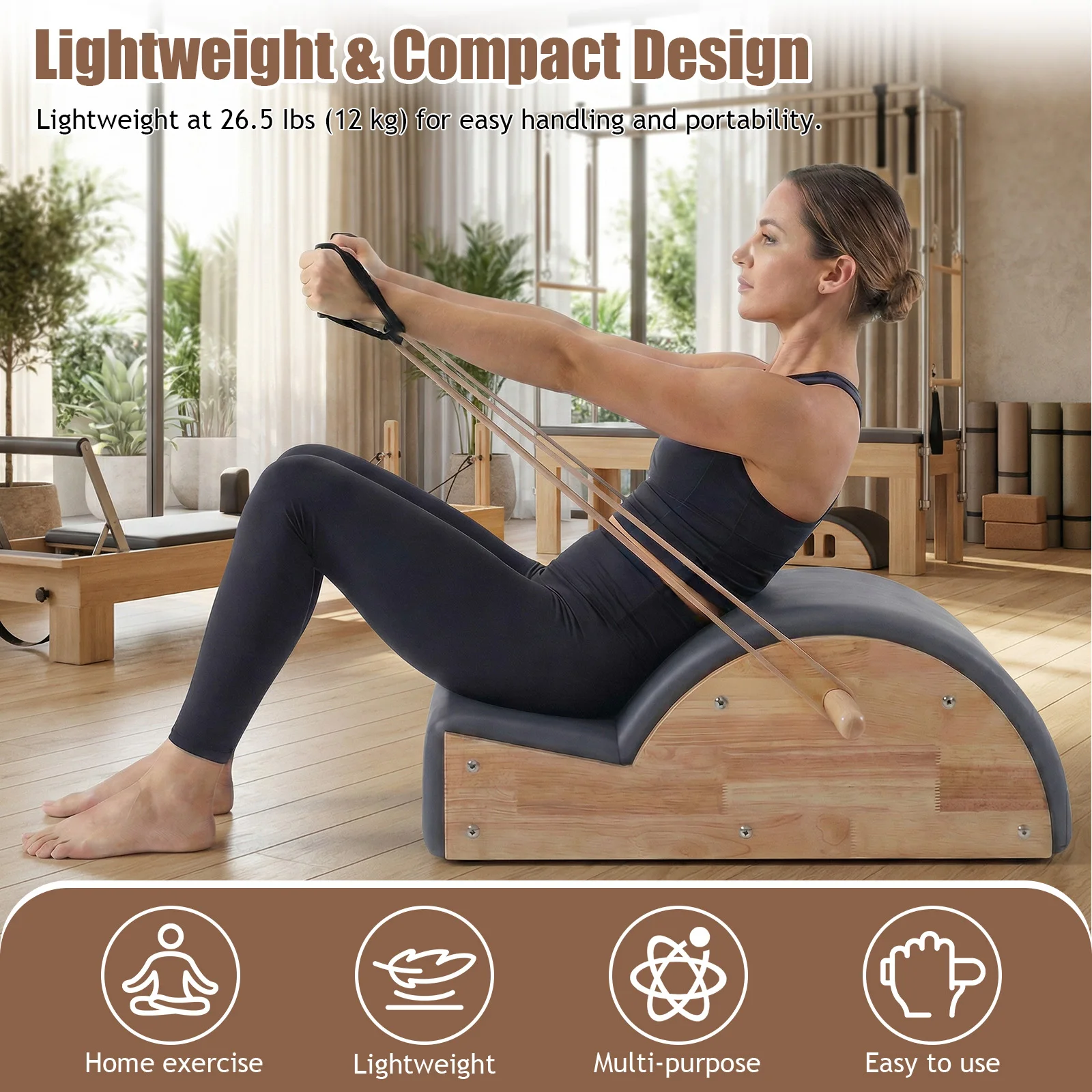 

Pilates Spine Corrector Posture Corrector Solid Wood for Balance Body Exercise Multifunctional for Core Strengthening Streching