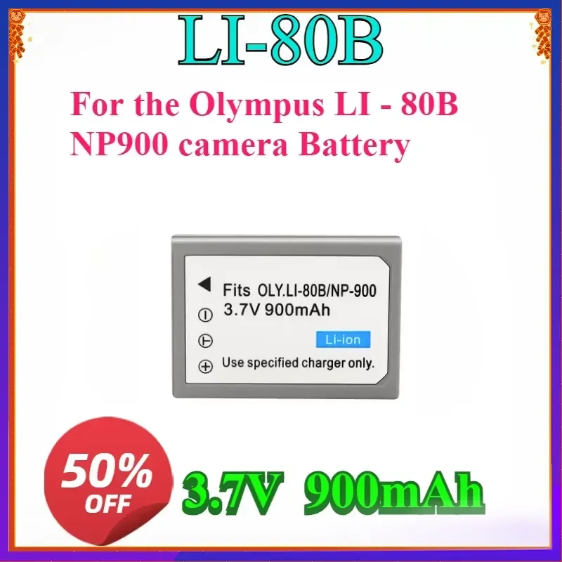 Li 80B LI80B LI-80B Battery for Olympus Digital Cameras T-100 T100 T-110 T110 and X-960 X960 3.7V 900mAh