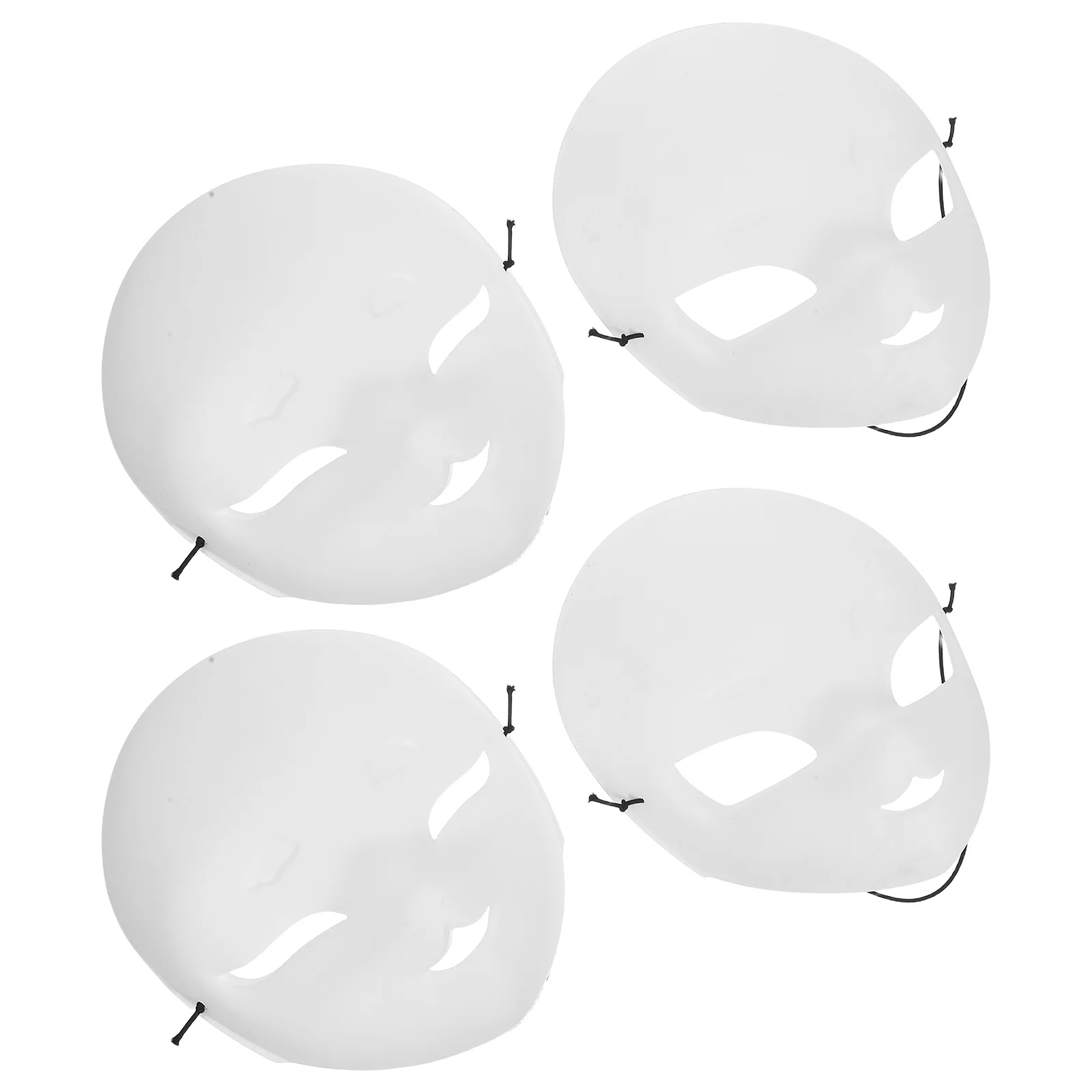 

4Pcs Blank Fox Mask White Paintable Lightweight PVC Matte Surface for DIY Cosplay Halloween Masquerade Costume Party Supplies