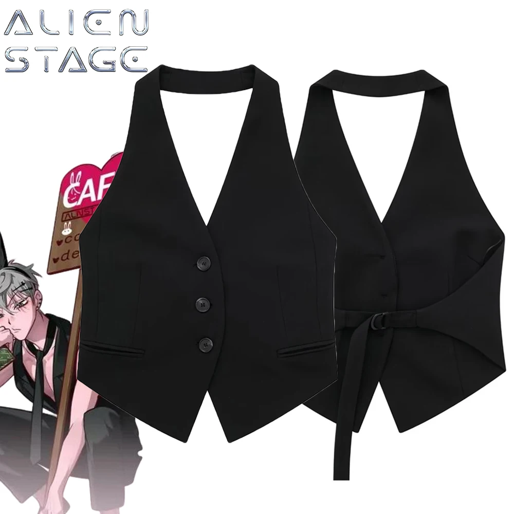 

Аниме Alien Stage Till Косплей Жилет Костюм Кафе Банни Официант Топ Жилет Униформа Сексуальный Костюм Хэллоуин Одежда Наряд