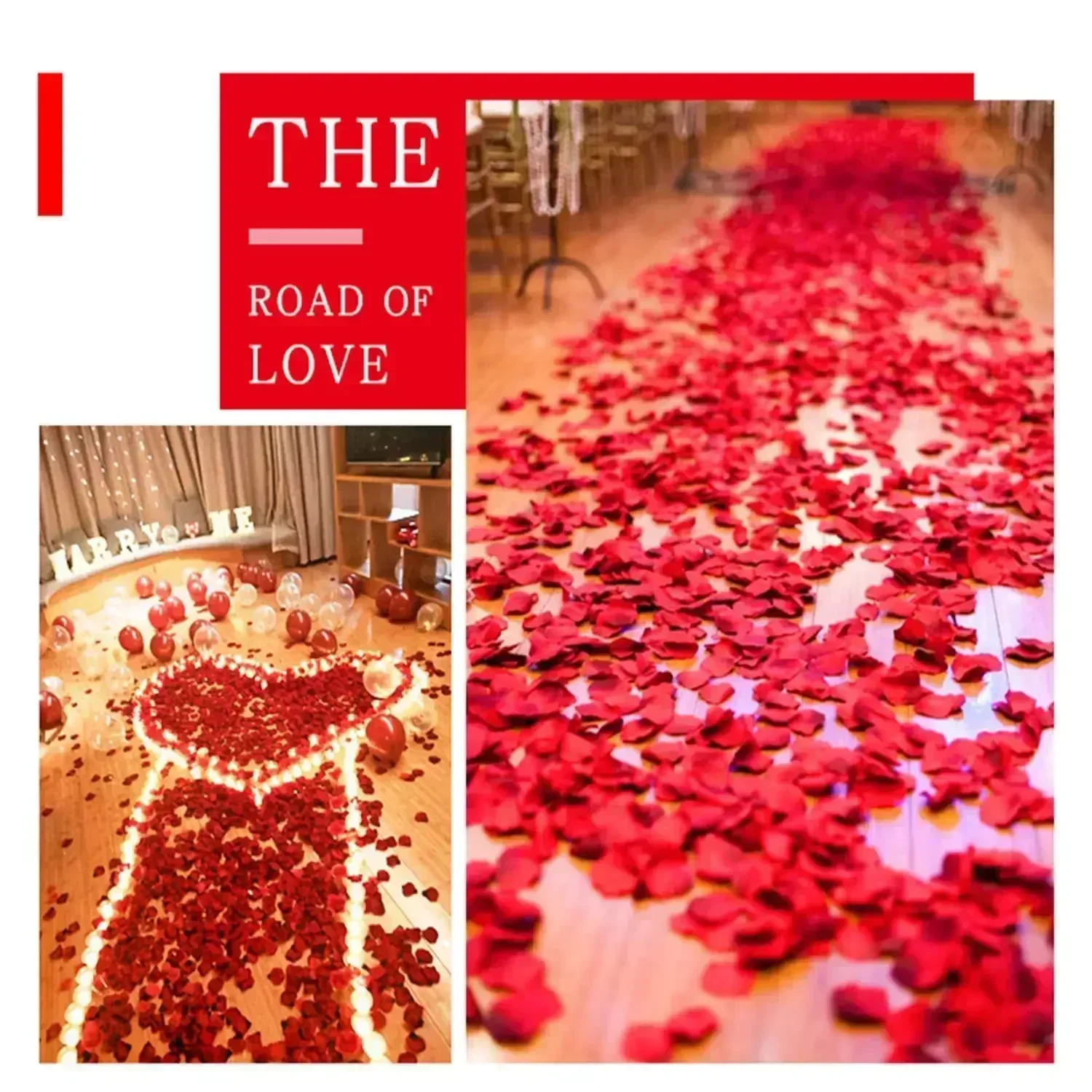 100-2000Pcs Artificial Fake Rose Petals Colorful Red White Gold Roses Petal Flowers for Romantic Wedding Party Favors Decoration