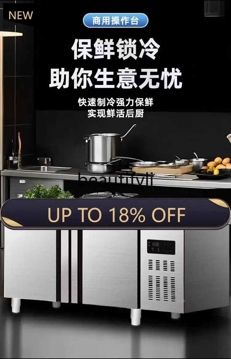 

Z189 Commercial stainless steel, double thermostat workbench freezer, kitchen bedroom console fresh