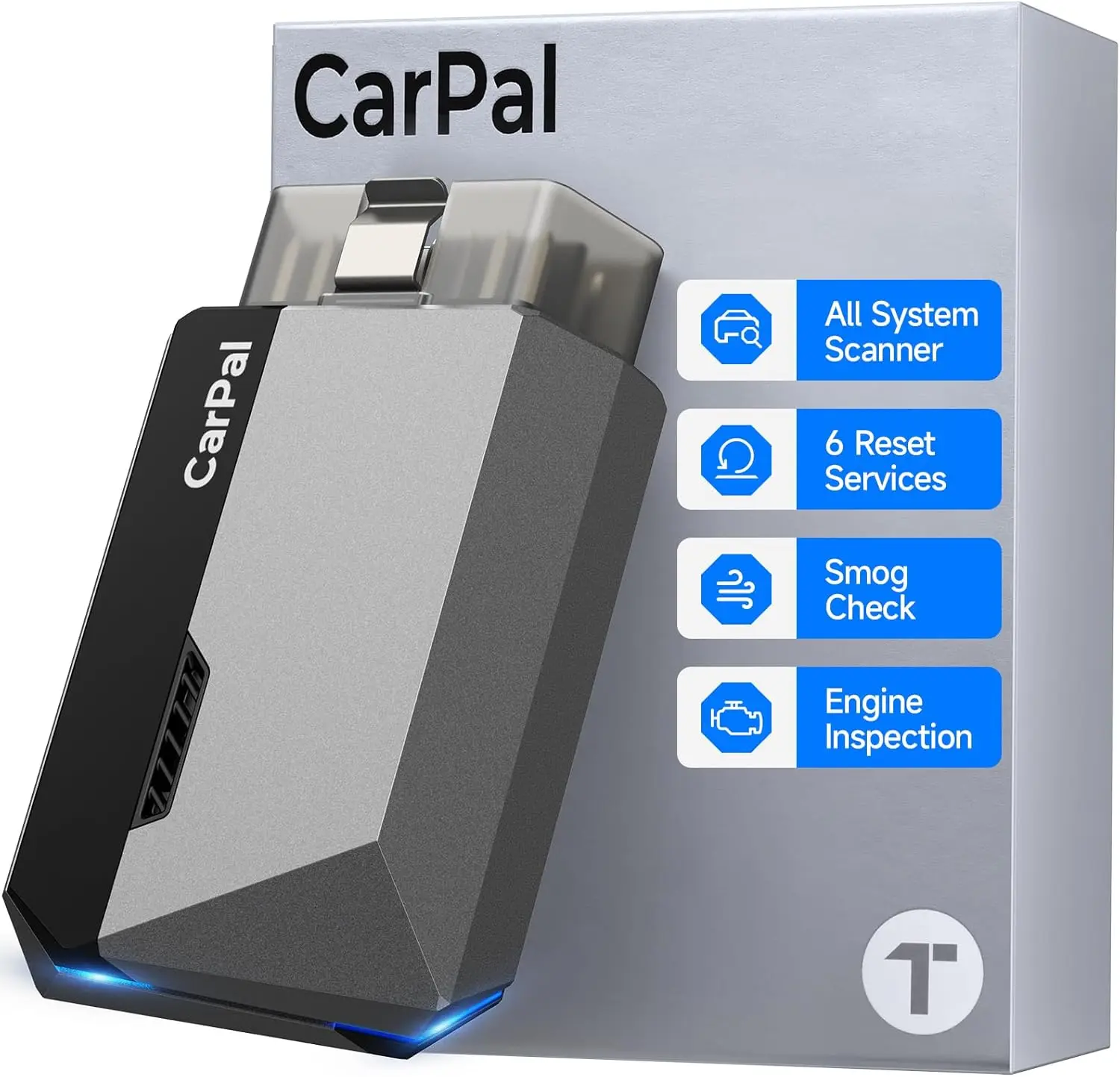 TOPDON Carpal OBD2 Code Reader Bluetooth, All System OBD2 Scanner for iOS & Android, Vehicle Health Check, 6 Maintenance Serv