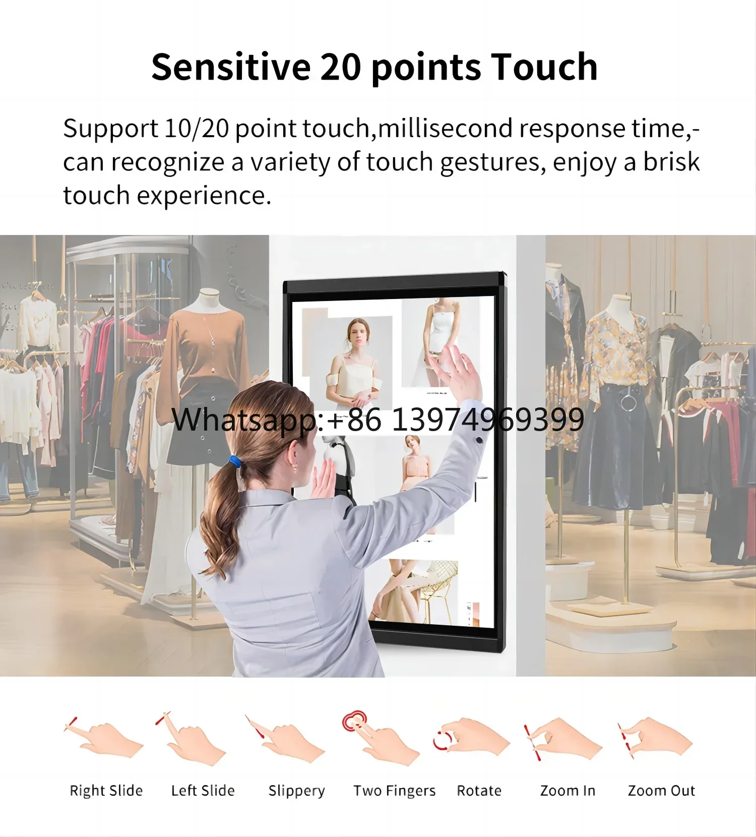 High Resolution 65 Inch LCD Interactive Display Solutions for Indoor Digital Signage Applications factory