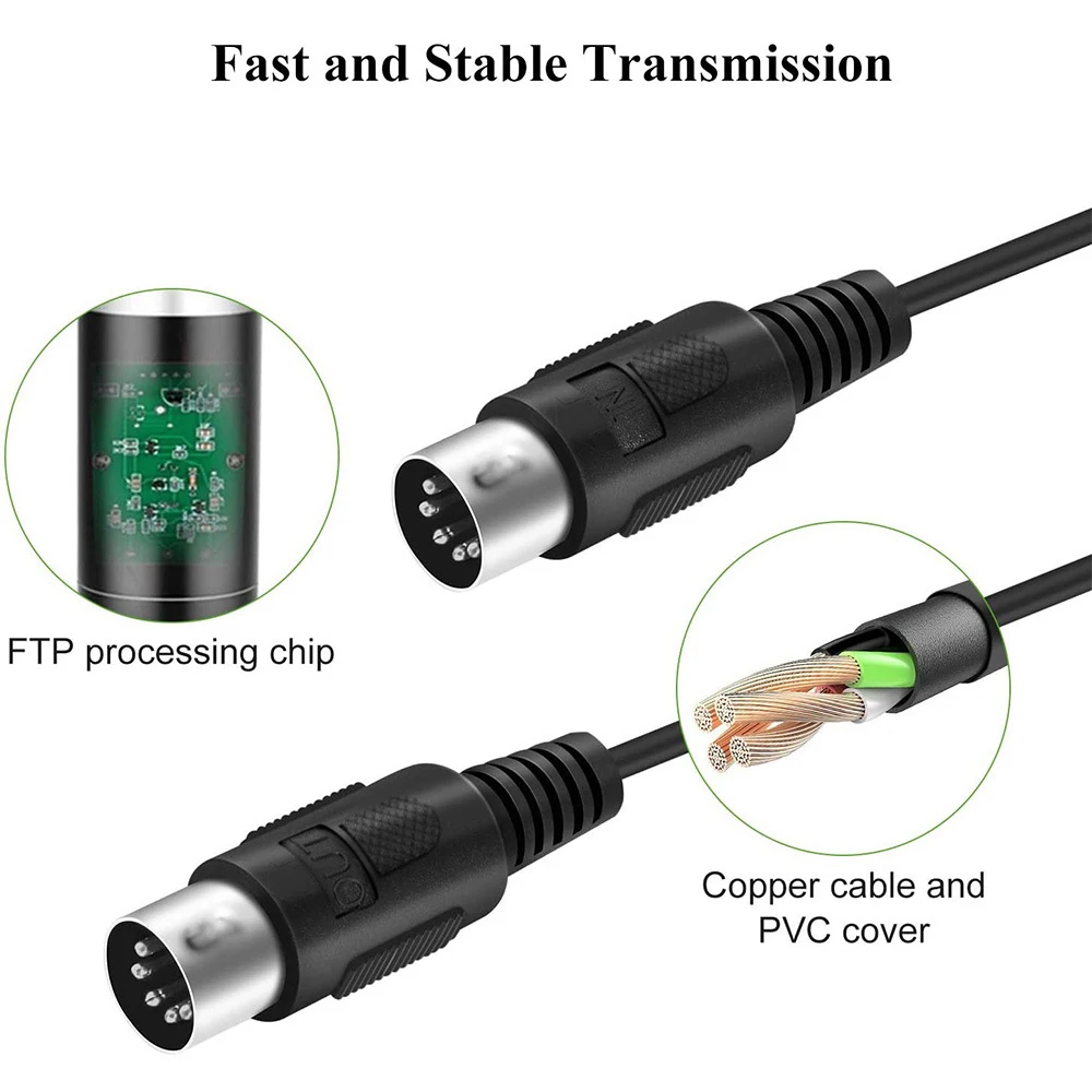 USB-Midi-Kabel konverter USB-Schnitts telle zu In-Out-Midi-Kabel funktioniert für PC-Laptop zu Klavier tastatur im Musikstudio 6,5 Fuß