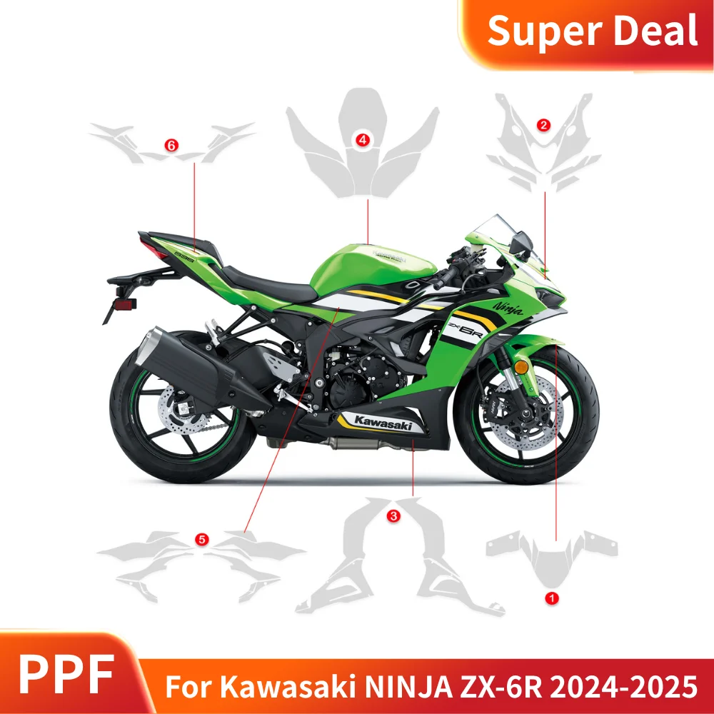 

2025 New!For Kawasaki NINJA ZX-6R 2025 Motorcycle PPF Kit TPU Paint Protection Film Full Body Protection Anti-Scratch Fit 24-25