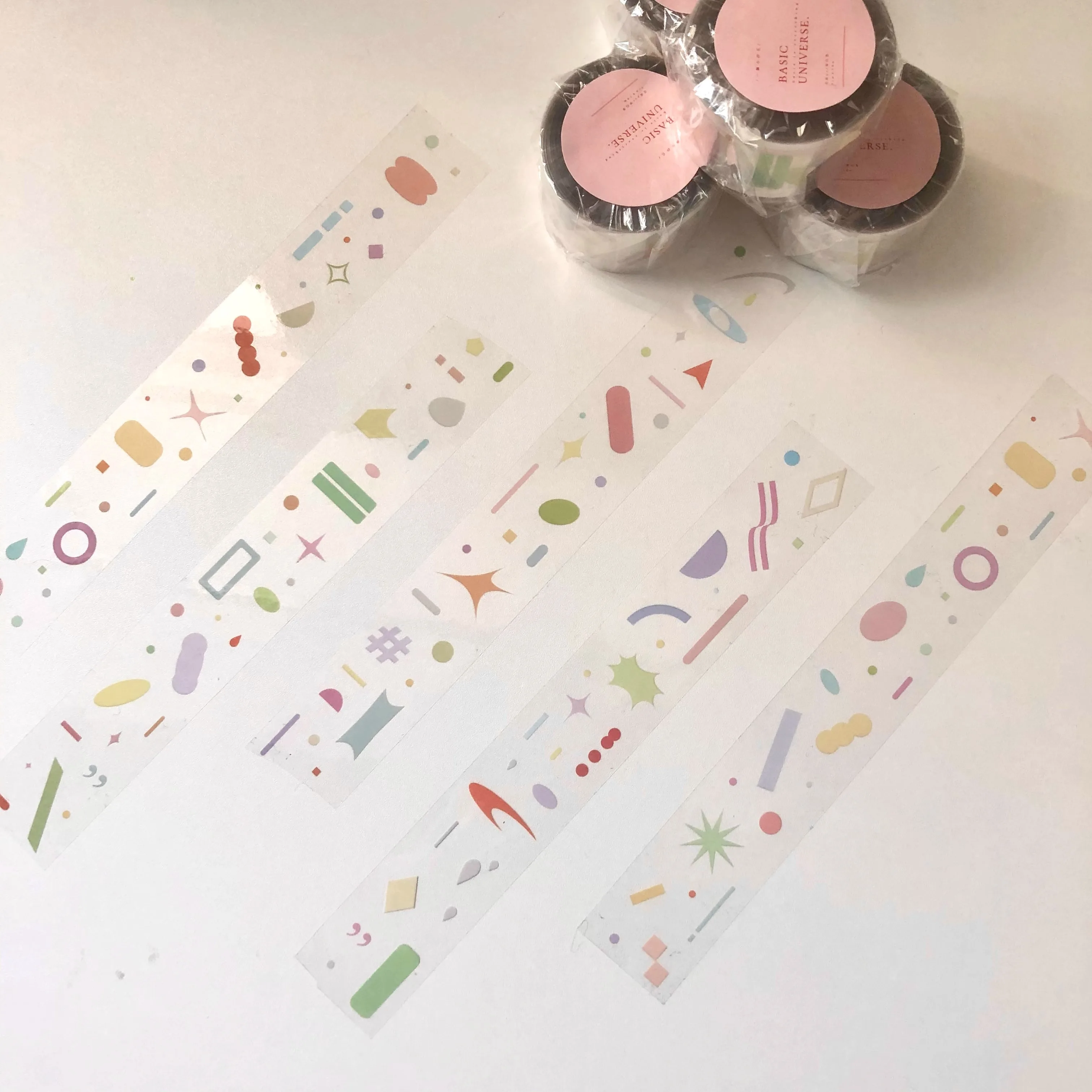 50 Designs Basic Journal Planner Collection Small Sand Dune Concentric Circle Basic Symbol Dot Planner Die-Cut Tape Stickers