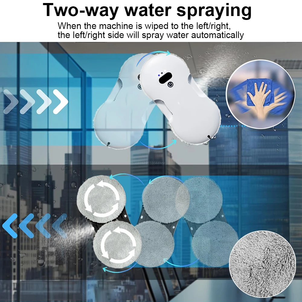 Window Cleaner Robot Intelligent Window Washer Robot Electric Glass Cleaning Vacuum Cleaner for Washing Windows Remote Control