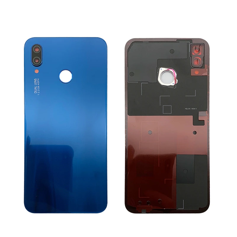 For Huawei P20 Lite Back Cover Rear Glass Door Housing Nova 3E Battery Cover + Camera Lens + Sticker