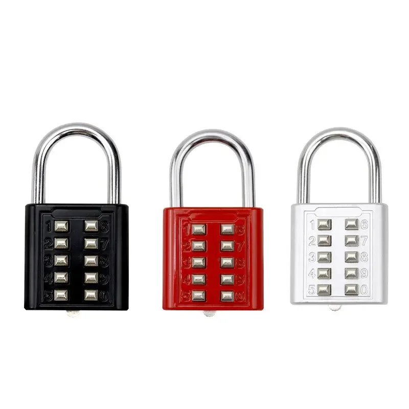 

Zinc Alloy Button Password Lock Luggage Gym Locker Door And Window Password Padlock Ten Blind Person Padlock